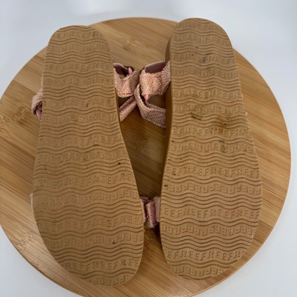 Reef Cushion Rem Pink Tan Woven Strappy Cork Footbed Sandals Womens 9 D-22 JHV - Picture 7 of 11